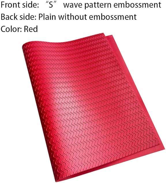 Unikstep, Rubber Sheet, 21.5"x14.5", Thick 0.08", for Shoe Sole Heel Repair, Furniture Pad, Vibration Reduce, DIY Gasket Seal Pad, Floor Anti Slip Cushion (Red Color S Pattern) - Image 2