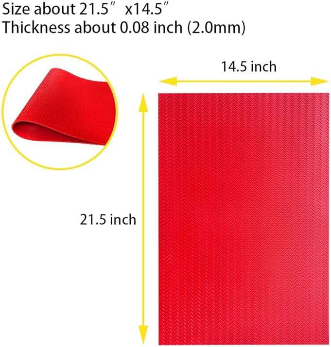 Unikstep, Rubber Sheet, 21.5"x14.5", Thick 0.08", for Shoe Sole Heel Repair, Furniture Pad, Vibration Reduce, DIY Gasket Seal Pad, Floor Anti Slip Cushion (Red Color S Pattern) - Image 3