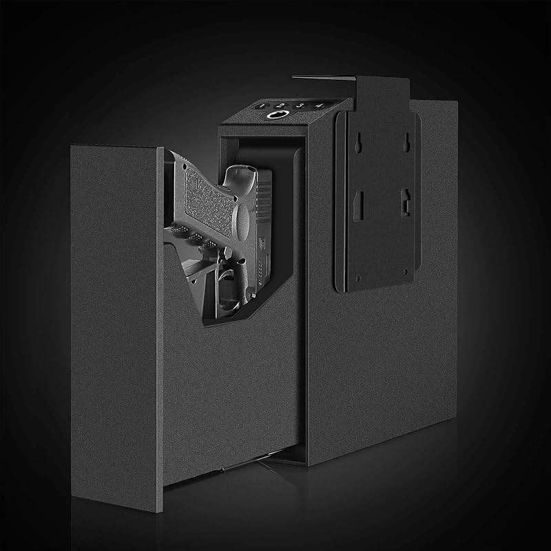 Biometric Slider Handgun Gun Safe for Nightstand, Desk, Bed Side,Truck - Auto Sliding Door Hand Gun Safe for Pistol -with Fingerprint, PIN Code, KEY Access - Image 4