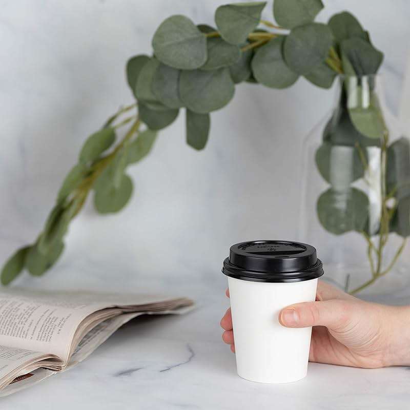 ELEGANT DISPOSABLES [200 PACK LIDS] Lids For 8 oz oz Paper Hot Cups - Coffee Cup for Espresso, Cold, or Hot Drinks, Tea, Coffee, Hot choclate - Image 6