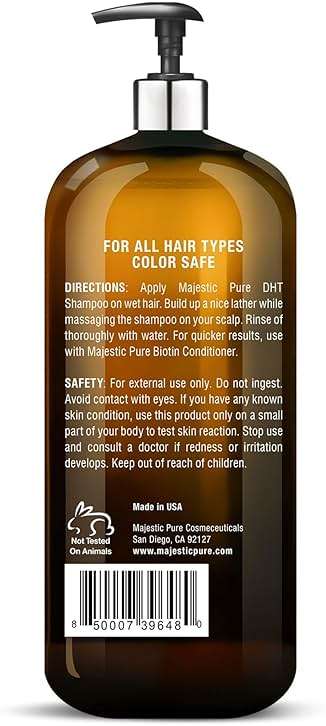 Majestic Pure Biotin Shampoo - Volumizing Shampoo for Hair Loss - with DHT-3 Blocker - Hydrating & Nourishing - Sulfate Free, for Men & Women - Thin Hair Shampoo - 16 fl oz - Image 9