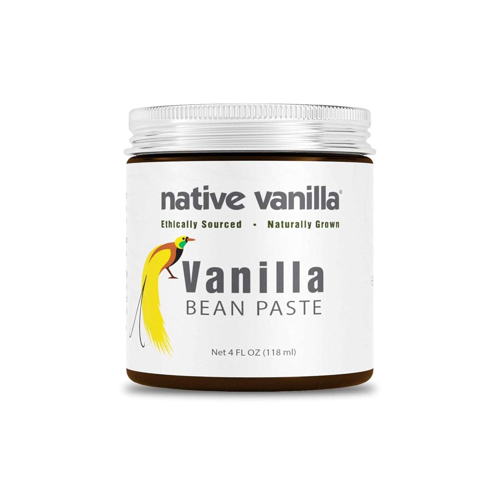 Vanilla Bean Paste - Native Vanilla - All Natural Pure Vanilla Bean Paste - Made with Organic Agave Syrup - For Cooking, Baking & Desserts - 100% Vegan & Kosher - Non-GMO & Gluten-Free - 4 oz - Image 1