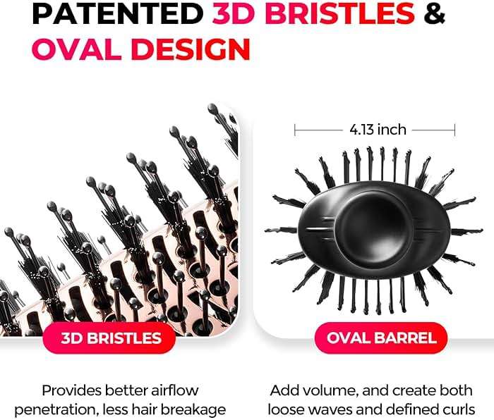 TYMO Hair Dryer Brush Blow Dryer Brush in One, 4 in 1 Ionic Hairdryer and Styler Volumizer with Oval Titanium Barrel, Hot Air Straightener for Smooth Frizz-Free Blowout, Gold, 2.85 Inch - Image 4