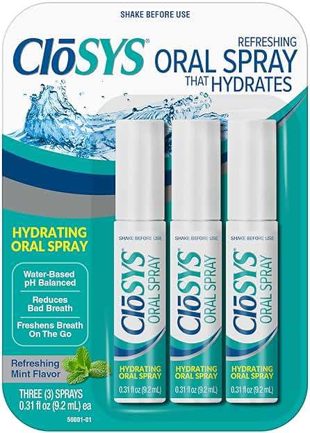 CloSYS Oral Breath Spray, Sugar Free Mouth Spray for Bad Breath, pH Balanced Mint Flavored 0.31oz (3 Count) - Image 1