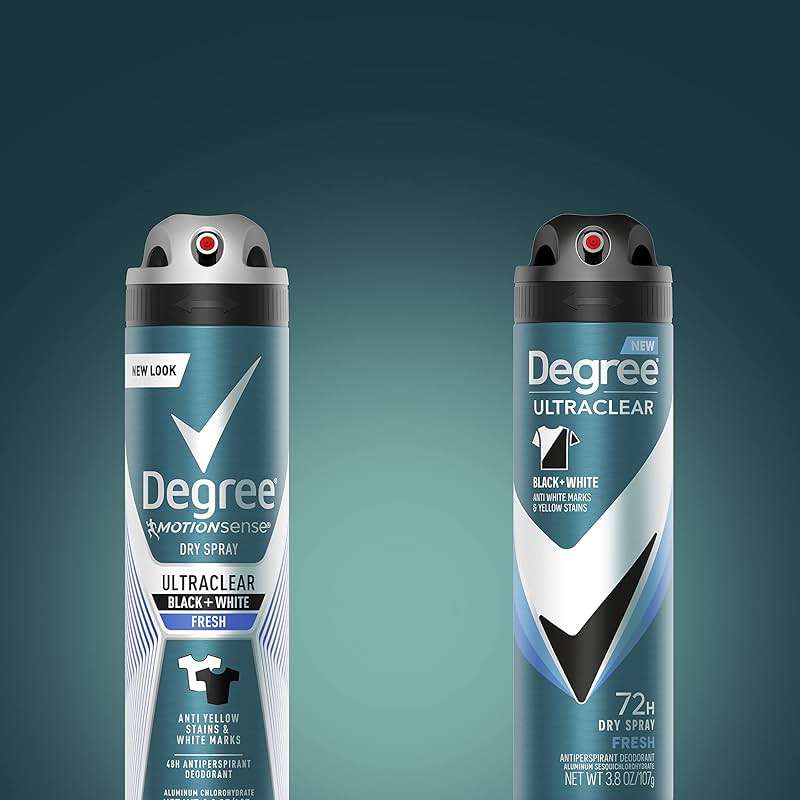 Degree Men Antiperspirant Spray Black + White 3 Count Protects from Deodorant Stains Instantly Dry Spray Deodorant 3.8 oz - Image 4