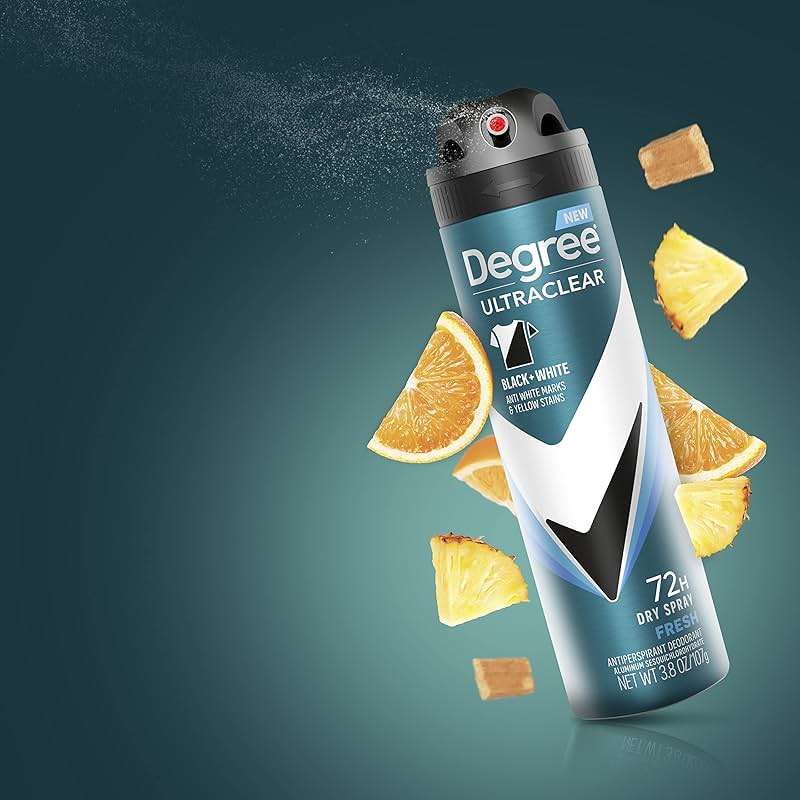 Degree Men Antiperspirant Spray Black + White 3 Count Protects from Deodorant Stains Instantly Dry Spray Deodorant 3.8 oz - Image 6