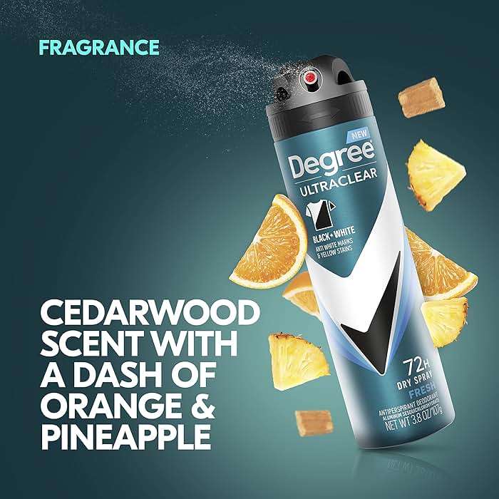 Degree Men Antiperspirant Spray Black + White 3 Count Protects from Deodorant Stains Instantly Dry Spray Deodorant 3.8 oz - Image 10