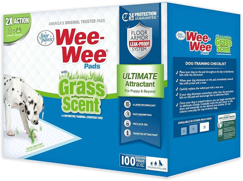 Four Paws Wee-Wee Ultimate Attractant Grass Scented Pee Pads for Dogs & Puppies, Leak-Proof Dog Housebreaking Instinctive Potty Training Floor Protection, 22" x 23", 10 Count - Image 11