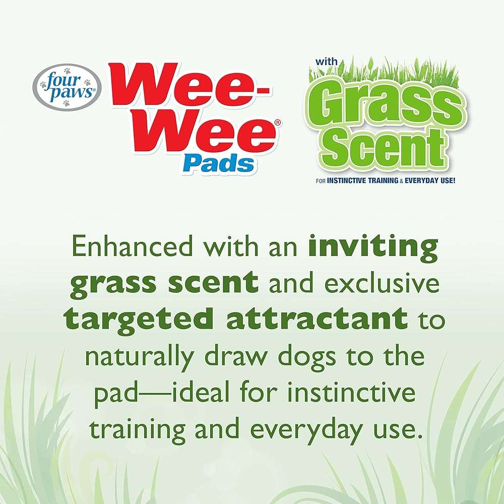 Four Paws Wee-Wee Ultimate Attractant Grass Scented Pee Pads for Dogs & Puppies, Leak-Proof Dog Housebreaking Instinctive Potty Training Floor Protection, 22" x 23", 10 Count - Image 3