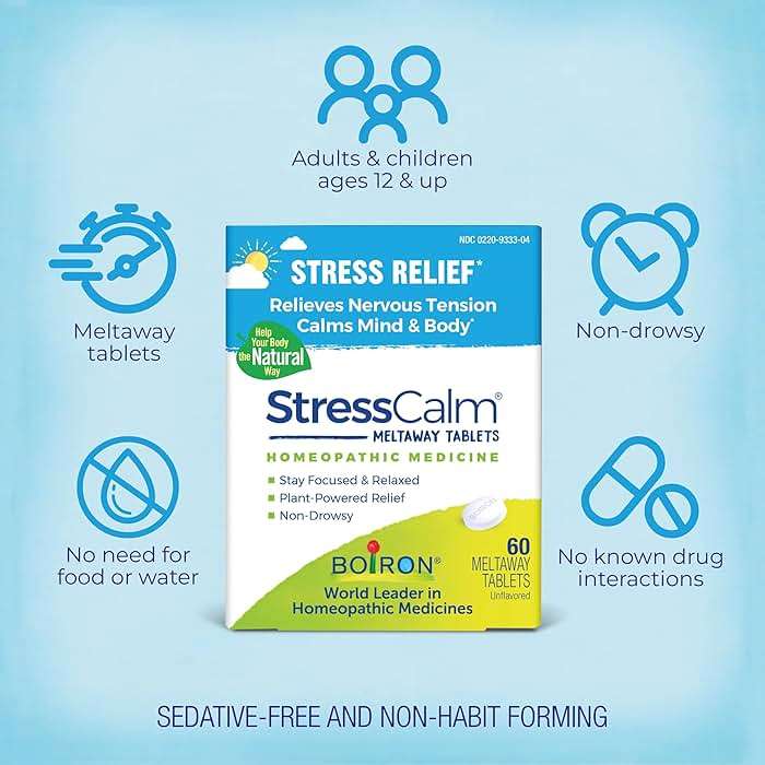 Boiron StressCalm Tablets for Relief of Stress, Anxiousness, Nervousness, Irritability, and Fatigue - 60 Count - Image 4