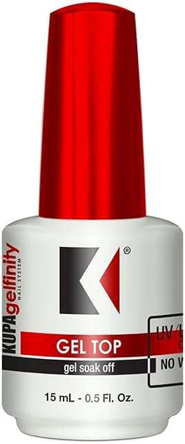 KUPA GelFinity Gel Top Coat Gloss Finish, No-Wipe High Gloss Shine Soak-Off Sealer for UV/LED Gel Polish, Chip-Resistant and Fade-Proof, 0.5 Fl Oz - Image 1