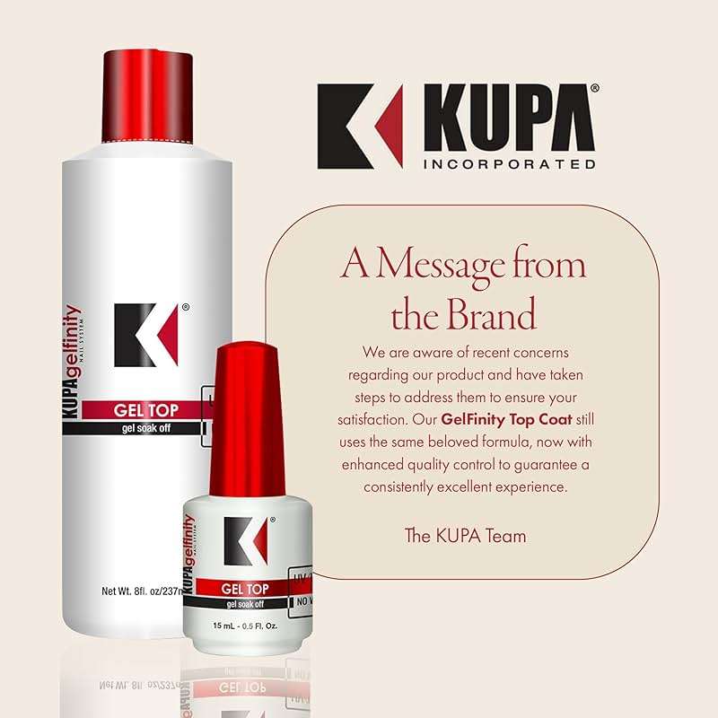 KUPA GelFinity Gel Top Coat Gloss Finish, No-Wipe High Gloss Shine Soak-Off Sealer for UV/LED Gel Polish, Chip-Resistant and Fade-Proof, 0.5 Fl Oz - Image 5