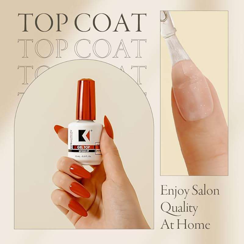 KUPA GelFinity Gel Top Coat Gloss Finish, No-Wipe High Gloss Shine Soak-Off Sealer for UV/LED Gel Polish, Chip-Resistant and Fade-Proof, 0.5 Fl Oz - Image 6