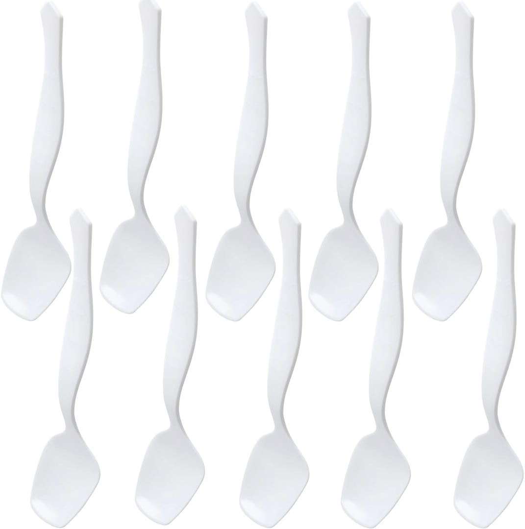Elegant White Serving Spoon (1 Pc) - Durable & Comfortable Grip Handle, Perfect for Any Dish - Image 1