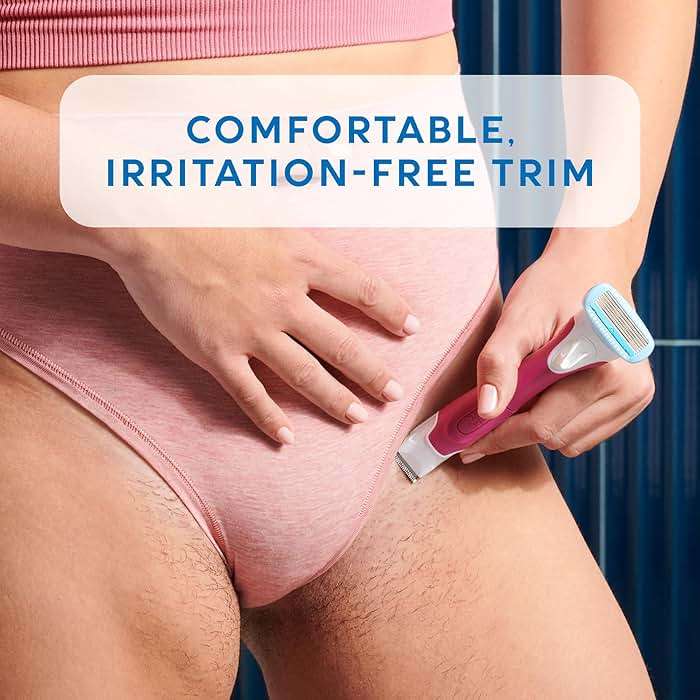Schick Hydro Silk TrimStyle Razor with Bikini Trimmer for Women | 2-in-1 Bikini Razor for Women and Womens Trimmer for Pubic Hair, Includes 1 Waterproof Handle, 3 Refills & 1 AAA Battery - Image 4