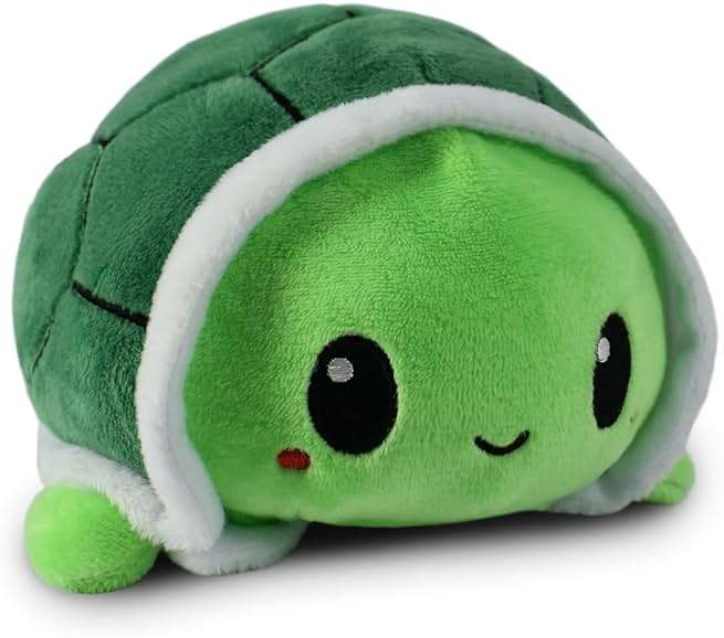 TeeTurtle Reversible Turtle Plushie 4-Inch Green Two-Sided Flip Plush Toy with Embroidered Details - Cute Mini Collectible Plush for Kids, Teens, and Adults - Image 1