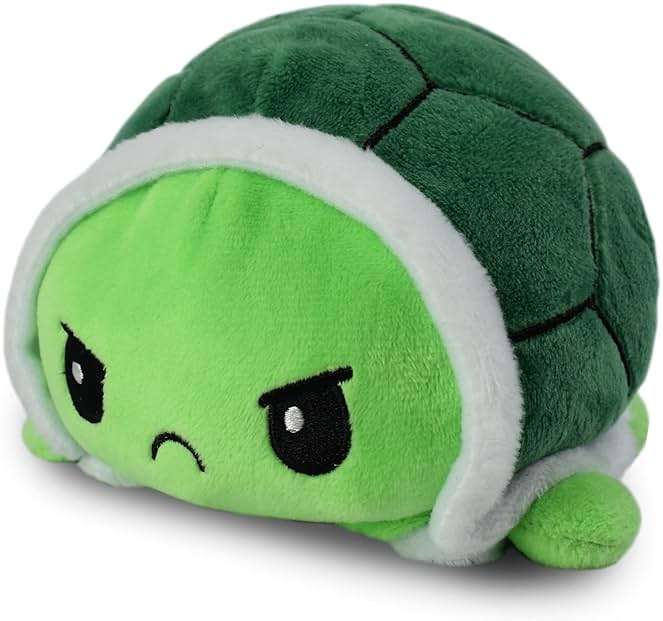 TeeTurtle Reversible Turtle Plushie 4-Inch Green Two-Sided Flip Plush Toy with Embroidered Details - Cute Mini Collectible Plush for Kids, Teens, and Adults - Image 4