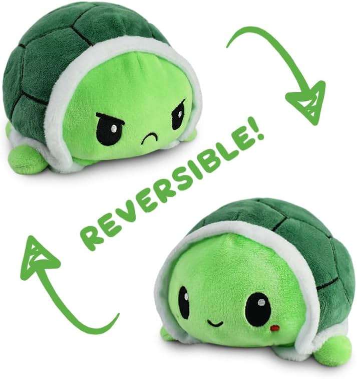 TeeTurtle Reversible Turtle Plushie 4-Inch Green Two-Sided Flip Plush Toy with Embroidered Details - Cute Mini Collectible Plush for Kids, Teens, and Adults - Image 8
