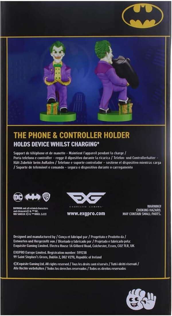 Exquisite Gaming: Warner Bros: Joker - Original Mobile Phone & Gaming Controller Holder, Device Stand, Cable Guys, Licensed Figure, Small - Image 6
