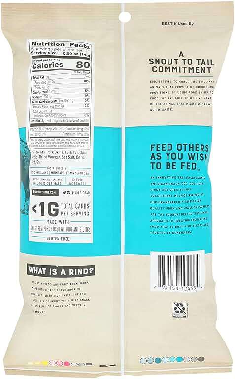 EPIC Sea Salt and Vinegar Pork Rinds, Keto Friendly, Protein Snacks, 2.5 oz - Image 3