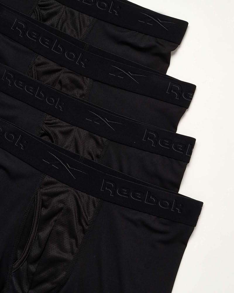 Reebok Mens Boxer Briefs - 4 Pack Stretch Performance Boxers for Men with Functional Fly, 6" Inseam Mens Underwear Boxers - Image 2