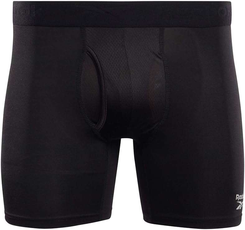 Reebok Mens Boxer Briefs - 4 Pack Stretch Performance Boxers for Men with Functional Fly, 6" Inseam Mens Underwear Boxers - Image 3