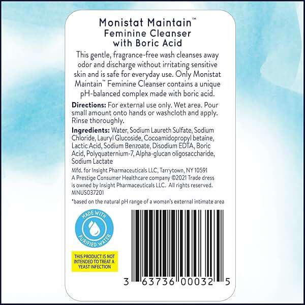 Monistat 7 Day Yeast Infection Treatment for Women, 7 Miconazole Cream Applications with Disposable Applicators + 10 fl oz Boric Acid Feminine Cleanser - Image 8