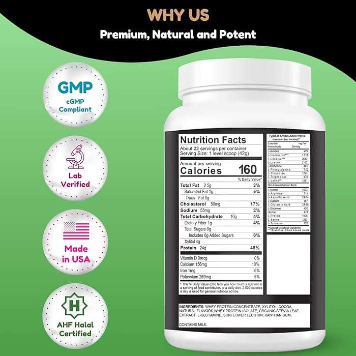 SHIFAA NUTRITION 2 Lbs Halal Whey Protein Powder Creamy Chocolate. 24g Protein, 5g BCAAs & 420mg Glutamine. for Building Lean Muscles & Recovery. Keto-Friendly, Gluten-Free, Non-GMO - Image 5