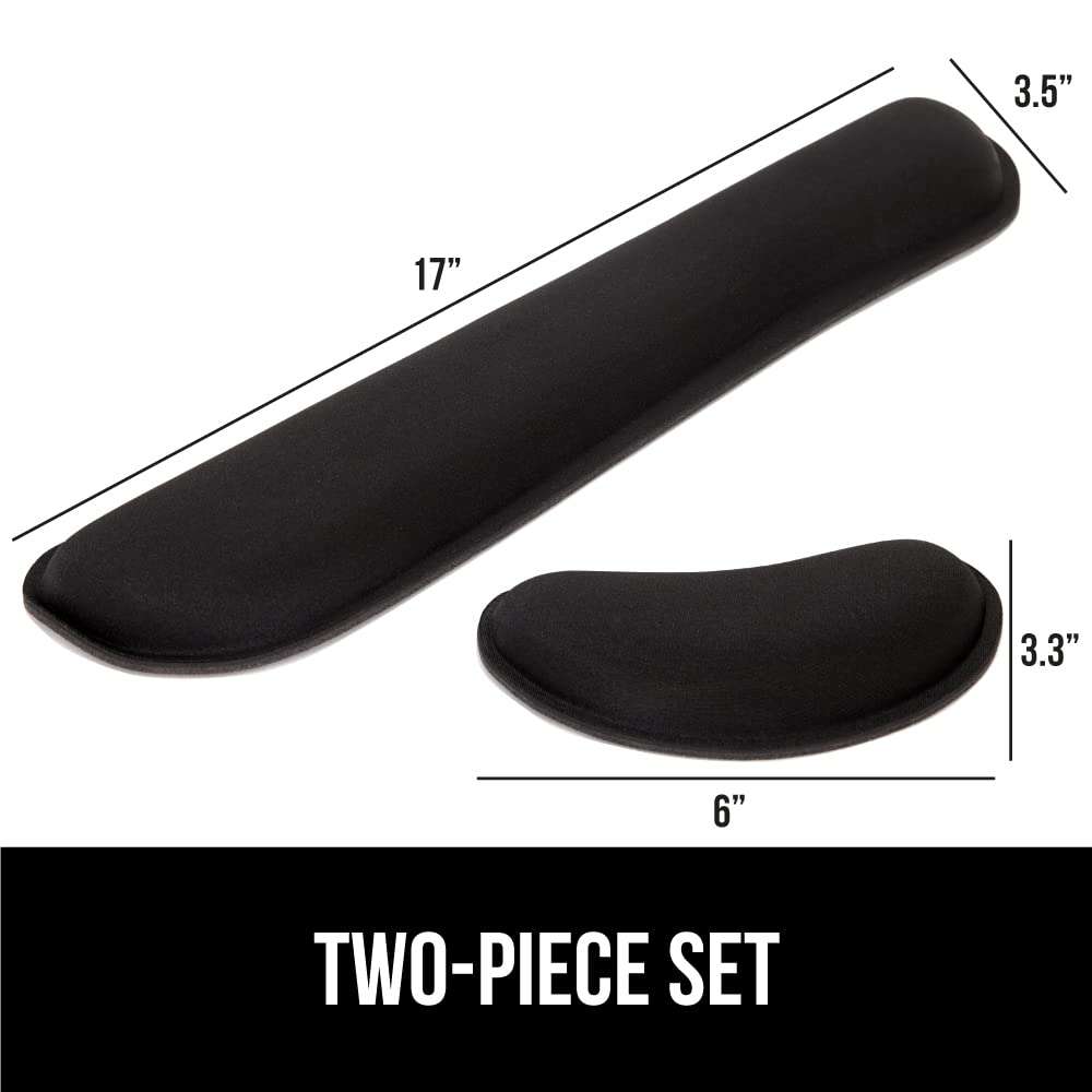 GORILLA GRIP Silky Memory Foam Wrist Rest for Computer Keyboard, Mouse, Ergonomic Design for Typing Pain Relief, Desk Pads Support Hand and Arm, Mousepad Rests, Stain Resistant, 2 Piece Pad, Black - Image 3