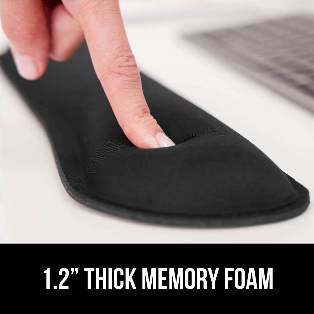 GORILLA GRIP Silky Memory Foam Wrist Rest for Computer Keyboard, Mouse, Ergonomic Design for Typing Pain Relief, Desk Pads Support Hand and Arm, Mousepad Rests, Stain Resistant, 2 Piece Pad, Black - Image 5