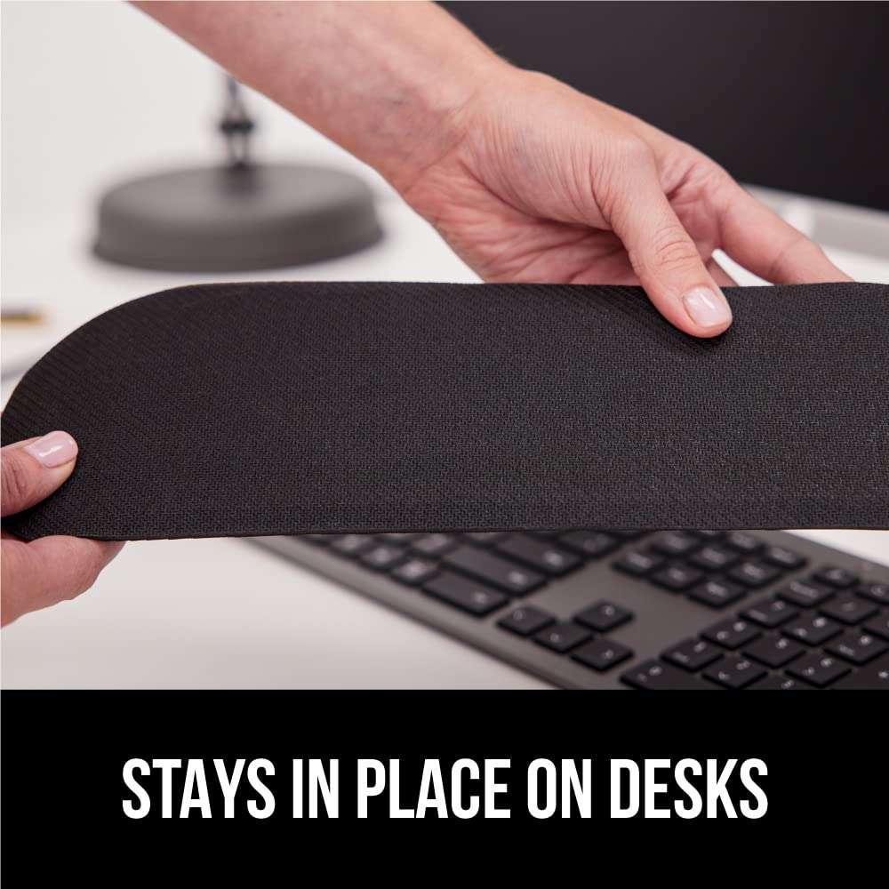 GORILLA GRIP Silky Memory Foam Wrist Rest for Computer Keyboard, Mouse, Ergonomic Design for Typing Pain Relief, Desk Pads Support Hand and Arm, Mousepad Rests, Stain Resistant, 2 Piece Pad, Black - Image 7