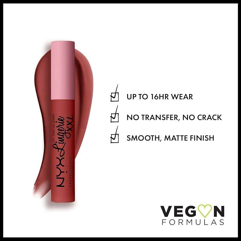 NYX PROFESSIONAL MAKEUP Lip Lingerie XXL Matte Liquid Lipstick - Warm Up (Red Rose) - Image 2