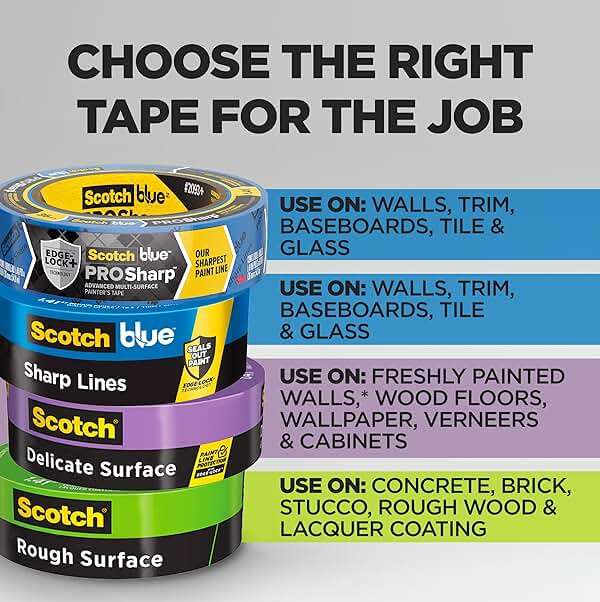 ScotchBlue Original Multi-Surface Painter's Tape, 0.94 Inches x 60 Yards, 12 Rolls, Blue, Paint Tape Protects Surfaces and Removes Easily, Multi-Surface Painting Tape for Indoor and Outdoor Use - Image 3