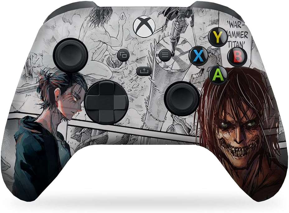 DreamController Attackk On Titan Custom X-box Controller Wireless compatible with X-box One/X-box Series X/S Proudly Customized in USA with Permanent HYDRO-DIP Printing (NOT JUST A SKIN) - Image 1