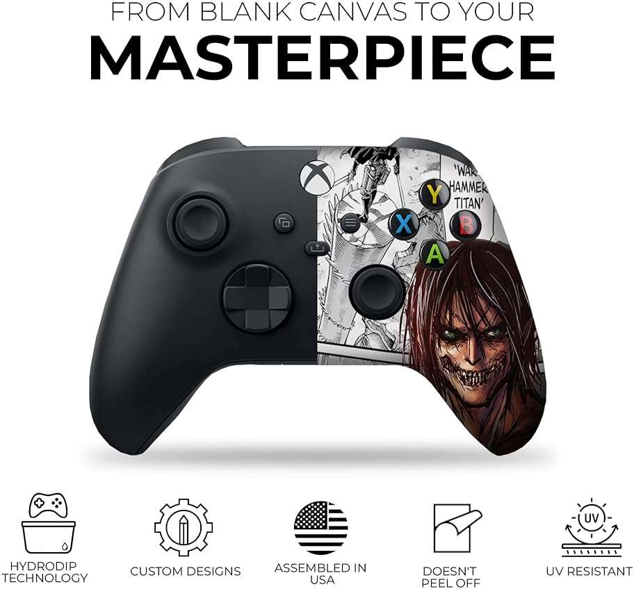 DreamController Attackk On Titan Custom X-box Controller Wireless compatible with X-box One/X-box Series X/S Proudly Customized in USA with Permanent HYDRO-DIP Printing (NOT JUST A SKIN) - Image 3