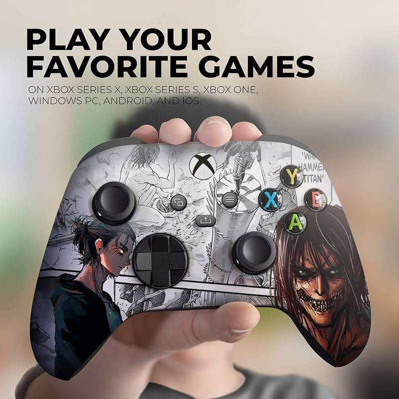 DreamController Attackk On Titan Custom X-box Controller Wireless compatible with X-box One/X-box Series X/S Proudly Customized in USA with Permanent HYDRO-DIP Printing (NOT JUST A SKIN) - Image 4