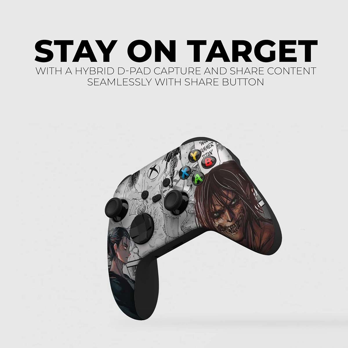 DreamController Attackk On Titan Custom X-box Controller Wireless compatible with X-box One/X-box Series X/S Proudly Customized in USA with Permanent HYDRO-DIP Printing (NOT JUST A SKIN) - Image 5