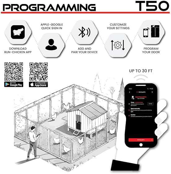 RUN-CHICKEN Door T50 – Automatic Chicken Coop Door Opener, Battery Powered & Weatherproof Aluminum, Smart App & Timer Control, Predator Proof, Easy Install, Reliable All-Season Performance (Gray) - Image 4