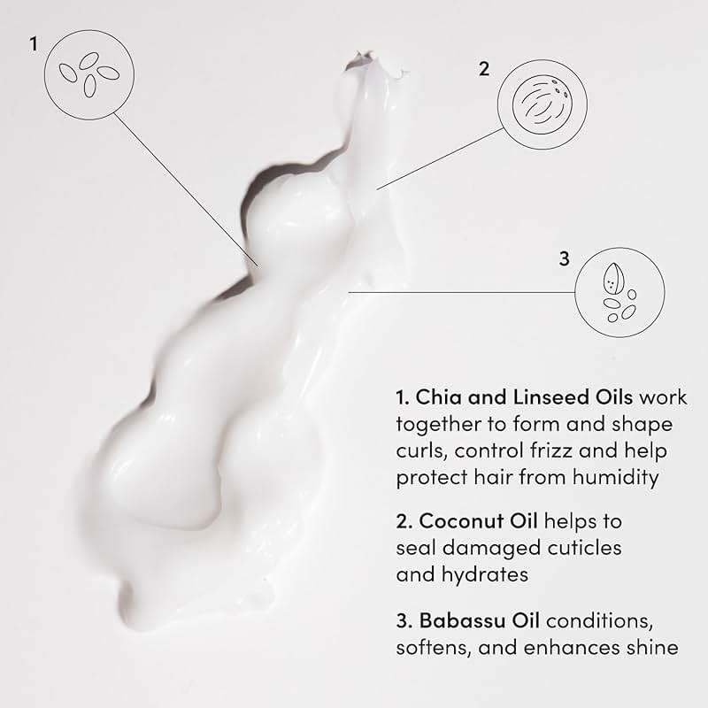 OUAI Curl Cream - Curl Defining Cream with Chia & Linseed Oil - Enhances Definition, Hydration & Shine - Tames Frizz & Protects from Humidity - Silicone-Free Curly Hair Products for Women (8 oz) - Image 5