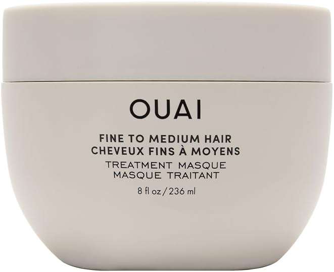 OUAI Fine to Medium Hair Treatment Mask - Lightweight Deep Conditioning Hair Mask with Shea Butter, Keratin & Panthenol - Helps Hydrate, Fight Frizz, Strengthen & Repair Damage (8 oz) - Image 1