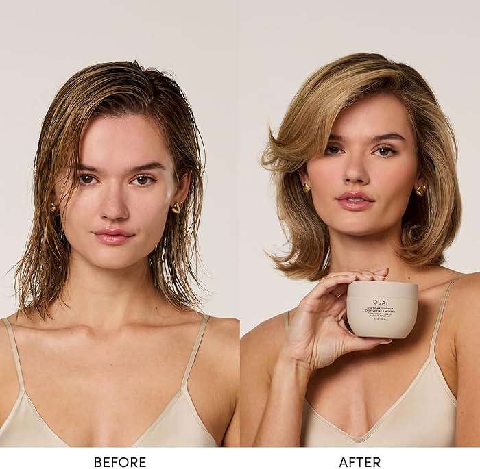 OUAI Fine to Medium Hair Treatment Mask - Lightweight Deep Conditioning Hair Mask with Shea Butter, Keratin & Panthenol - Helps Hydrate, Fight Frizz, Strengthen & Repair Damage (8 oz) - Image 2