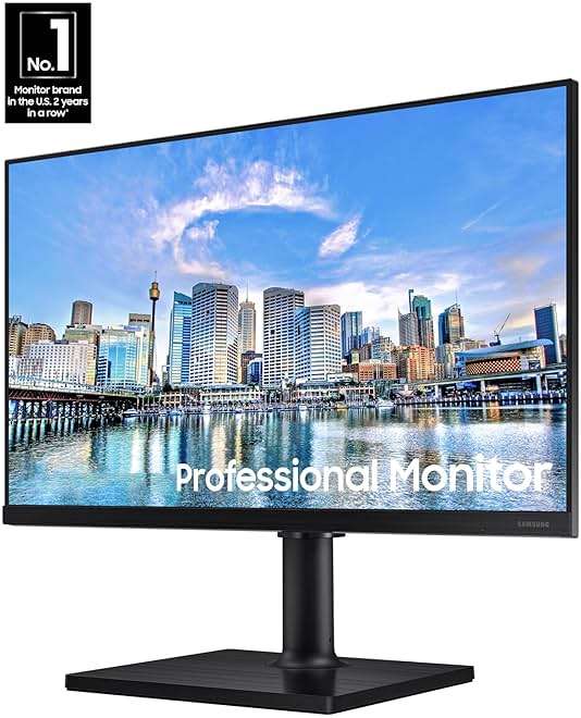 SAMSUNG FT45 Series 24-Inch FHD 1080p Computer Monitor, 75Hz, IPS Panel, HDMI, DisplayPort, USB Hub, Height Adjustable Stand, 3 Yr WRNTY (LF24T454FQNXGO),Black - Image 2