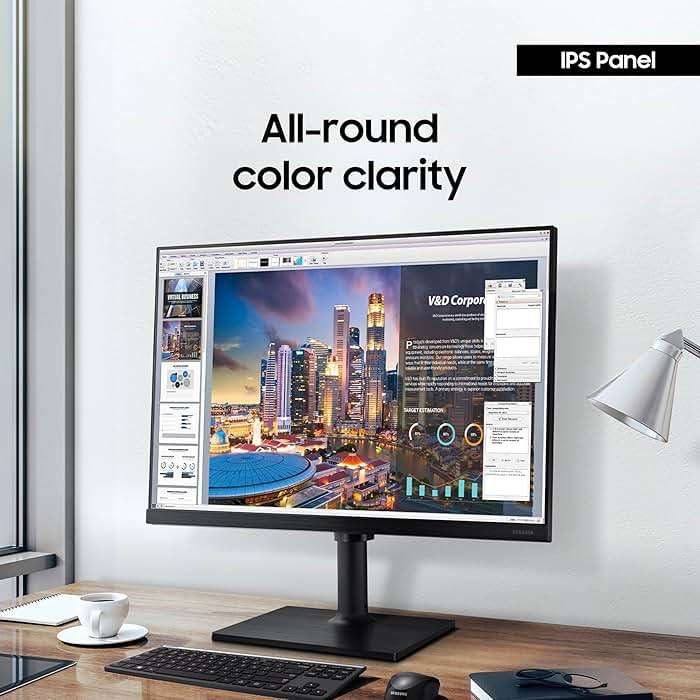 SAMSUNG FT45 Series 24-Inch FHD 1080p Computer Monitor, 75Hz, IPS Panel, HDMI, DisplayPort, USB Hub, Height Adjustable Stand, 3 Yr WRNTY (LF24T454FQNXGO),Black - Image 3