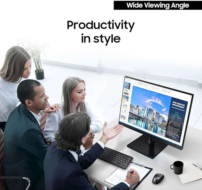 SAMSUNG FT45 Series 24-Inch FHD 1080p Computer Monitor, 75Hz, IPS Panel, HDMI, DisplayPort, USB Hub, Height Adjustable Stand, 3 Yr WRNTY (LF24T454FQNXGO),Black - Image 5