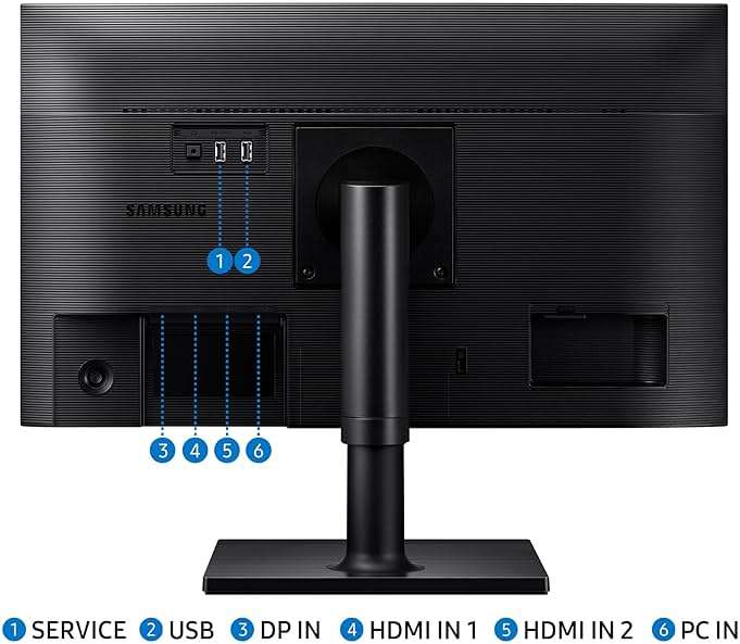 SAMSUNG FT45 Series 24-Inch FHD 1080p Computer Monitor, 75Hz, IPS Panel, HDMI, DisplayPort, USB Hub, Height Adjustable Stand, 3 Yr WRNTY (LF24T454FQNXGO),Black - Image 6