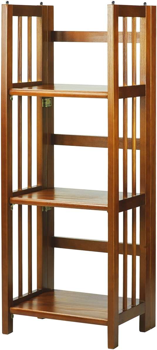 3-Shelf Folding Bookcase 14" Wide-Honey Oak - Image 1