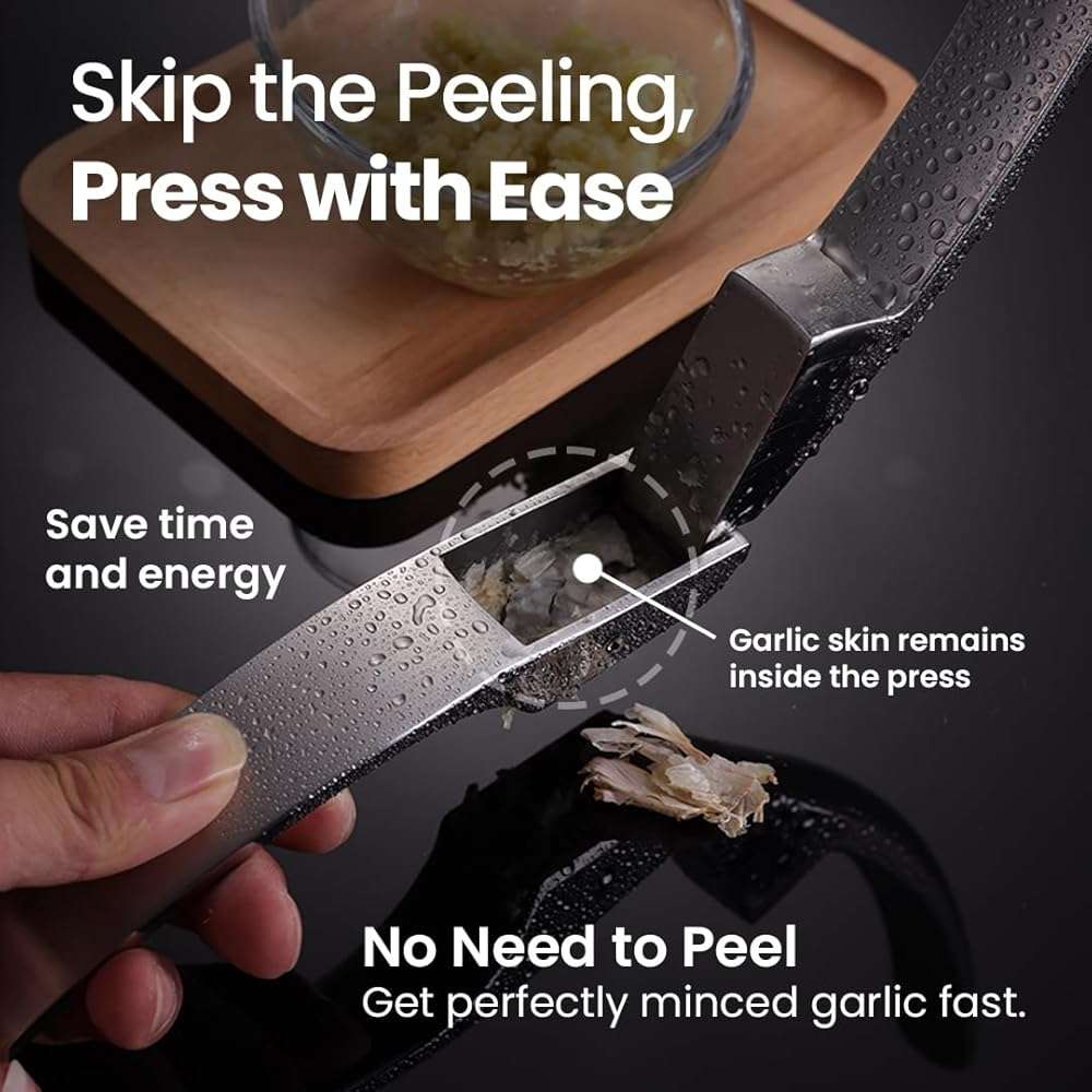 Lifetime Replacement Garlic Press Stainless Steel No Need to Peel, Detachable Handle for Fine Mincing-Premium Garlic Mincer Tool, Rust-Proof, Easy to Clean, Dishwasher Safe Garlic Crusher - Image 6