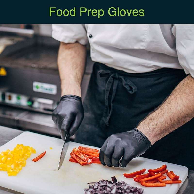 FifthPulse Black Vinyl Disposable Gloves - Powder and Latex Free Medical Exam Gloves - Image 3