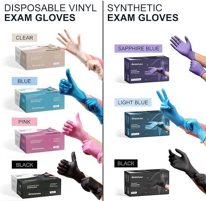 FifthPulse Black Vinyl Disposable Gloves - Powder and Latex Free Medical Exam Gloves - Image 8