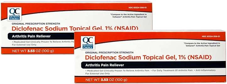 Quality Choice QC Diclofenac Sodium Topical Gel Treatment for Arthritis Pain 3.53 oz Pack of 2 - Image 1
